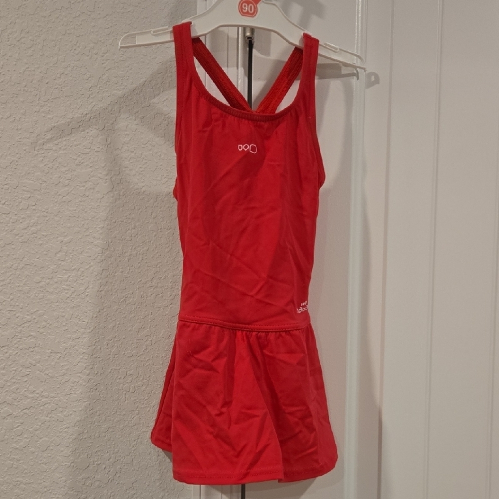 Red Athletic Tank Dress with Logo